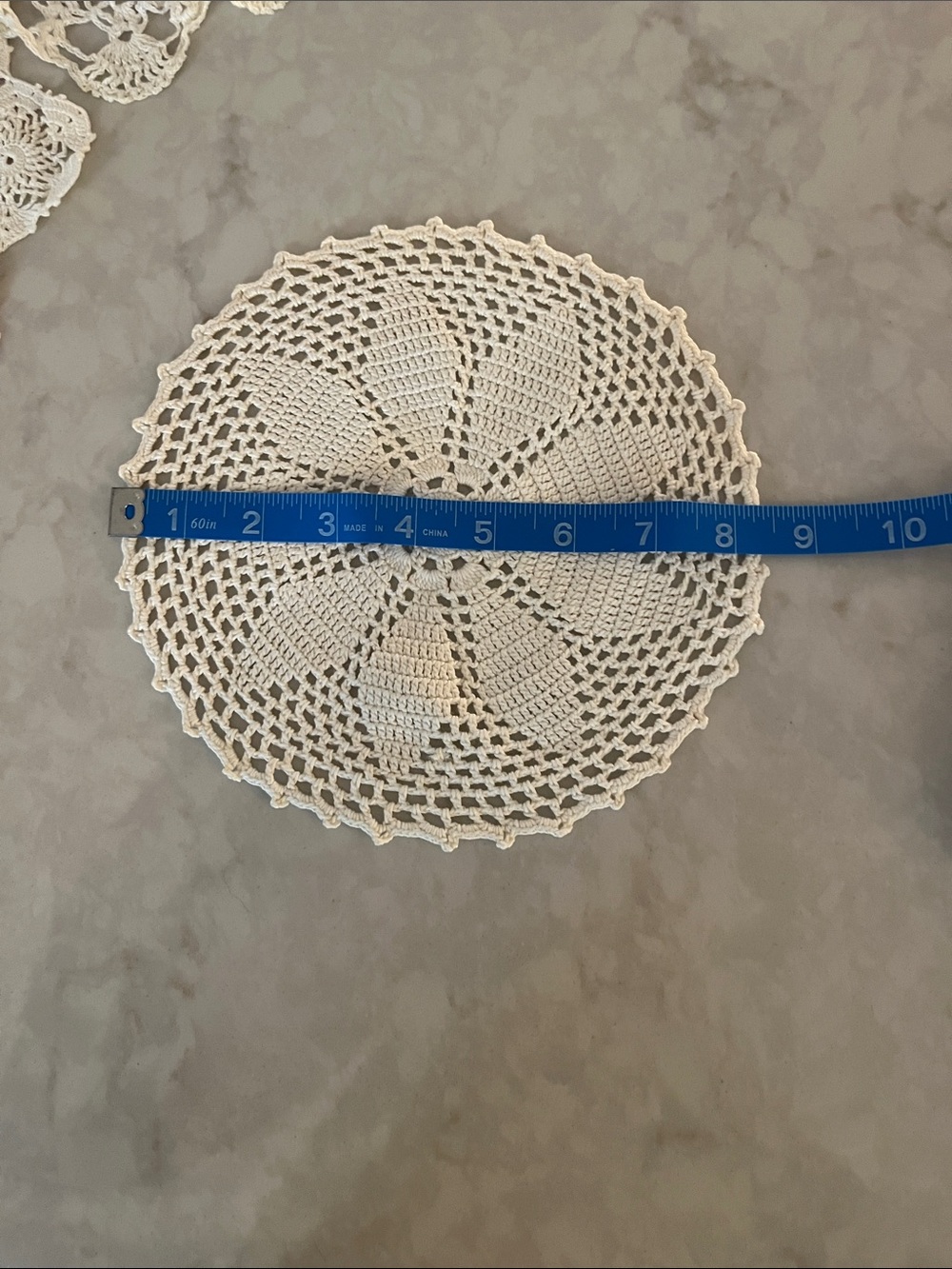 Vintage Hand Crochet Lace Doily Lot 12 pieces Cream White Mixed Size - Picture 5 of 13